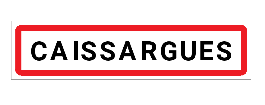 Panneau d'entrée de Caissargues, commune limitrophe de Nîmes